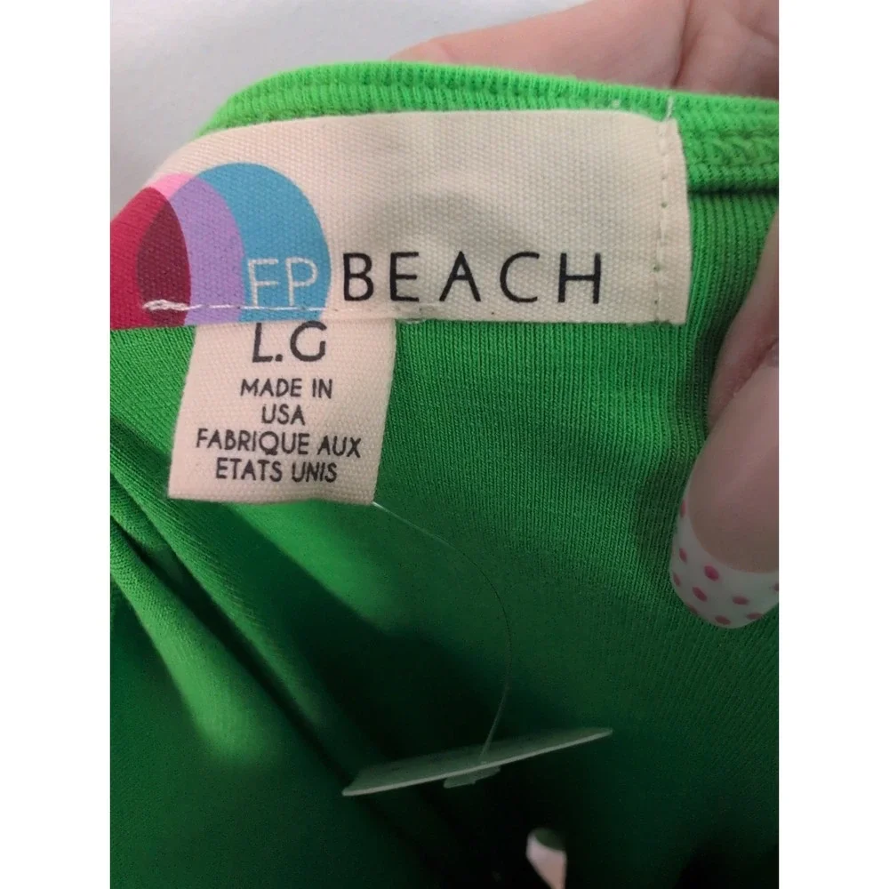 Free People Beach Rosalia Low Back Mini Dress Green Size L New